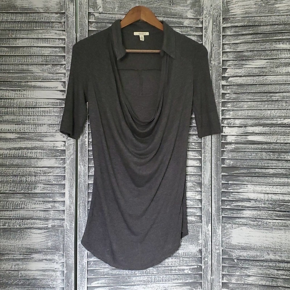 Bordeaux Woman's Small Modal Charcoal grey collared shirt
